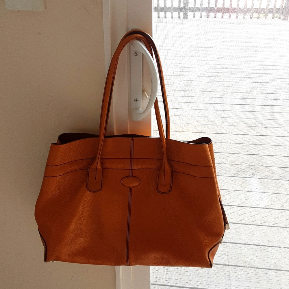 Tod's gold metallic handbag